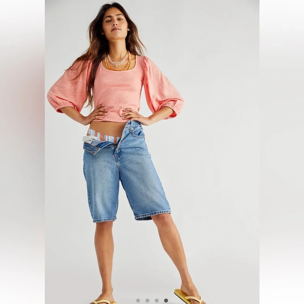 Free People Day Lilly Top Faded Coral XS - Picture 4 of 6